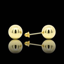 14K Yellow Gold Polished Ball Stud Earrings 2mm  8mm 