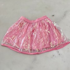 Nickelodeon Pink Tutu Skirt Girls XS 4-5T Sparkly Metallic Foil Built-in Shorts