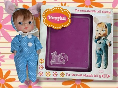 RARE 1960 s Ideal HONEYBALL Doll 10'' Posable With Original Outfit In Box