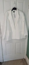 New! Nasty Gal Size 14 Ladies White Pearl Trim Tailored Blazer (SeeDescription)