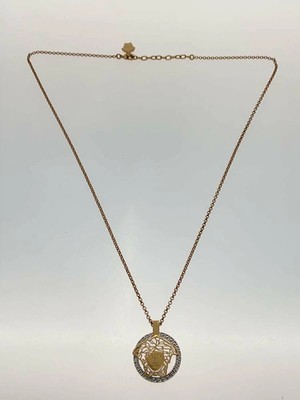 versace Touch Necklace gold Medusa chain Pendants 64㎝ Unisex Accessories Auth