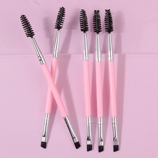 5PCS multi-functional pink double-headed mascara brush, eyebrow brush, beginner'