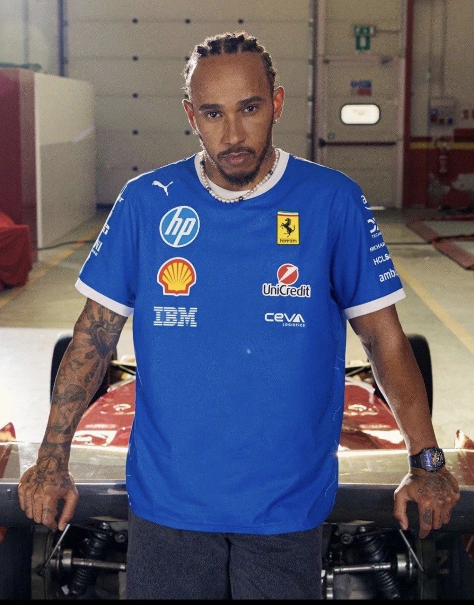 New Genuine Scuderia Ferrari F1 Team Monza GP Blue Puma T-Shirt In