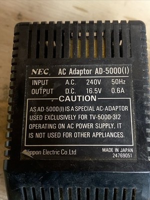 NEC 5000-312 Vintage TV Fernseher Radio - Netzteil AC AD-5000-E40