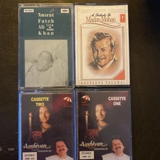 4 Pakistani / Indian Cassettes  - Nusrat Fateh Ali Khan - Aashiyan - Madan Mohan