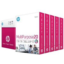 HP Printer Paper, Multipurpose20, 8.5x11, 20lb, 96 Bright, 5 Ream