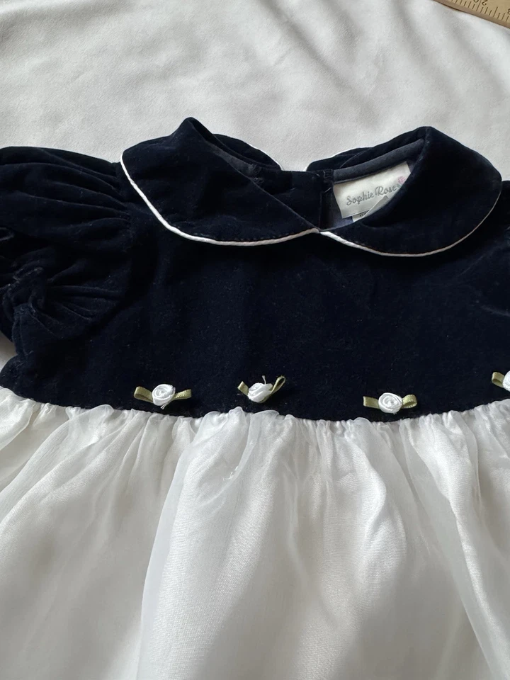 Vintage Baby Girls SOPHIE ROSE Formal Church Party DRESS Holiday size 18mo USA - Image 2 of 4