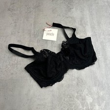 Panache Black Lace Underwired Bra – Size 30A / 65A – Sheer Lingerie
