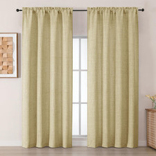 Curtains 108 Inch Length 2 Panels - Light Filtering Faux Linen Textured Soft Air