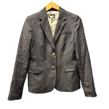 J Crew Blazer Womens 8 Schoolboy Dark Gray Wool Blend Career Academia Classic