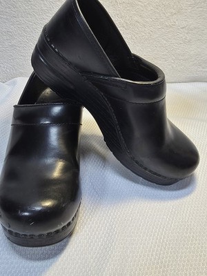 Dansko Clog Womens 7 US Black Professional Leather Nurse Walking 38EU