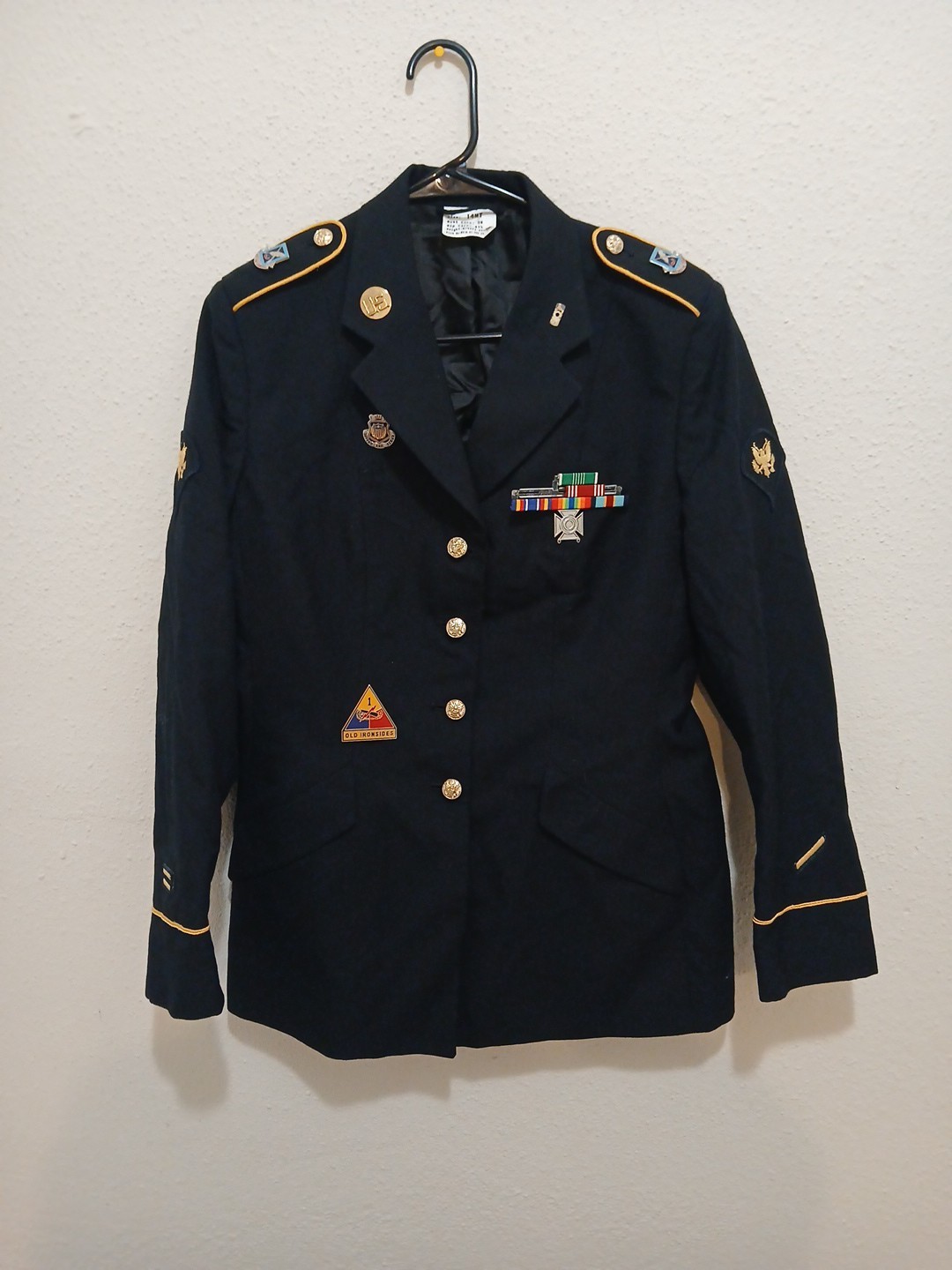 US Army ASU Blue Uniform Jacket Female Enlisted Specialist E-4 1st Armored