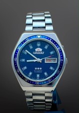 Imagen de Vintage Orient Crystal 21 Jewels Automatic Blue Dial Day Date Japan Stainless St