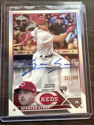 2024 topps chrome spencer steer auto 499 - Rookie Card