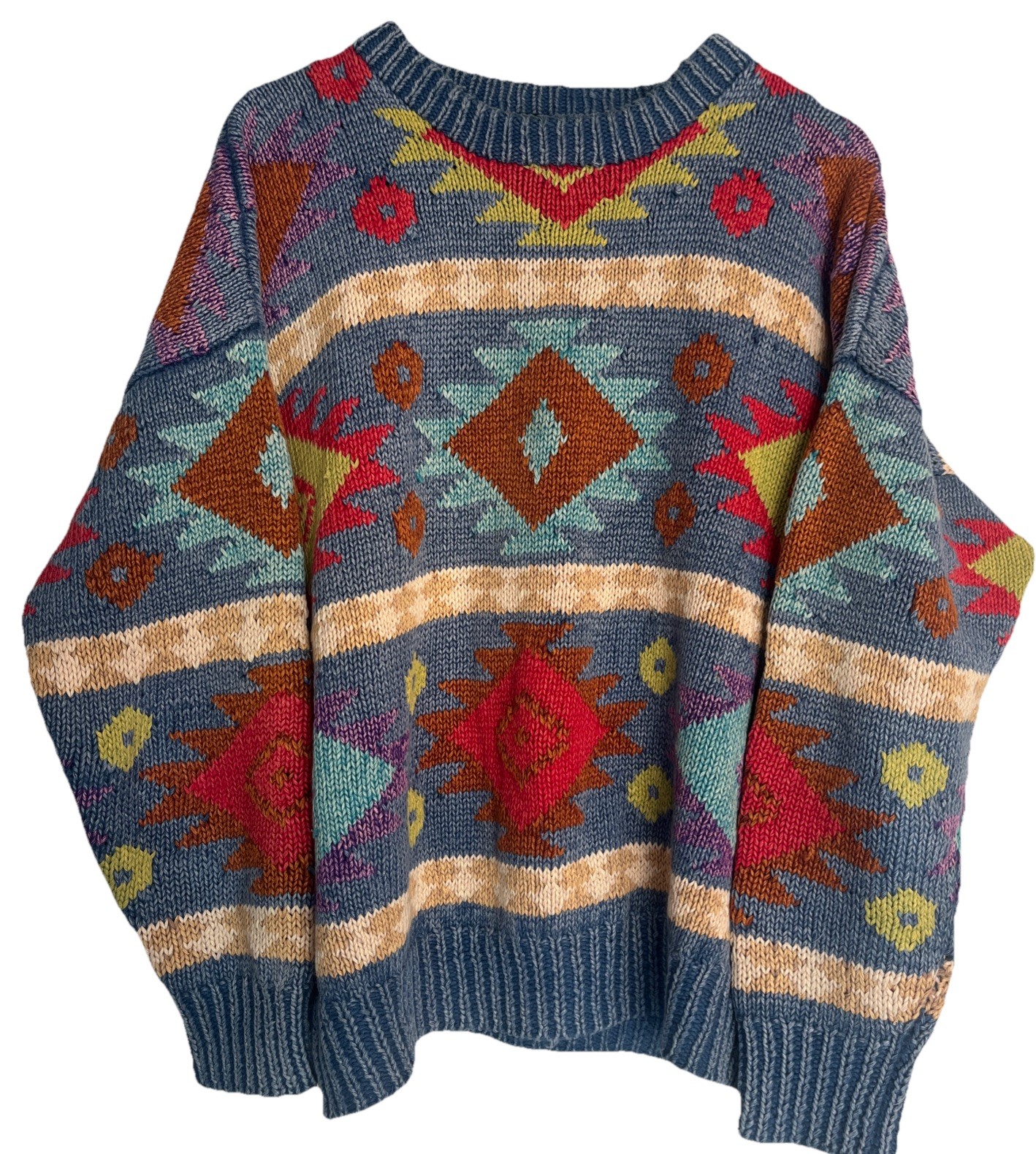 Structure Aztec Pattern Vintage Sweater Men's XL … - image 1
