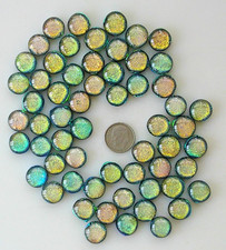 fused dichroic glass cabochon lot of 60 COE 90 hand made free shipping