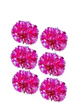 6Pcs Cheerleading Pom Poms Matte Metallic Foil Cheer Pompoms with Baton Handle,