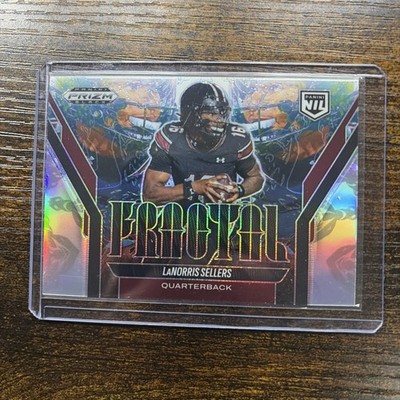 2025 Panini Prizm Black LaNorris Sellers Silver Fractal NIL #22 SC Gamecocks