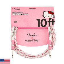 Fender x Hello Kitty White/Pink Woven Cable, 10'