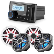 Clarion CMM-10 Marine Source Unit with 2 CMSP-651RGB-SWG 6.5-inch Premium M...