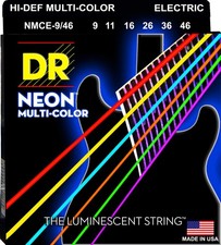 Neon Multi Color Electric Guitar Strings 9-46 K3 Coated High Def UV Reactive