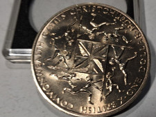 1974 Elizabeth II New Zealand Commonwealth Games $1 commemorative Coin.