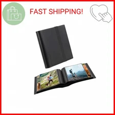 Aevdor 5x7 Photo Album Holds 64 Photos Black Inner Pages with Strong Elastic Ban