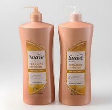 Suave CERAMIDE INFUSION AGE BRILLIANCE Quenchlock Shampoo Conditioner Set 28OZ