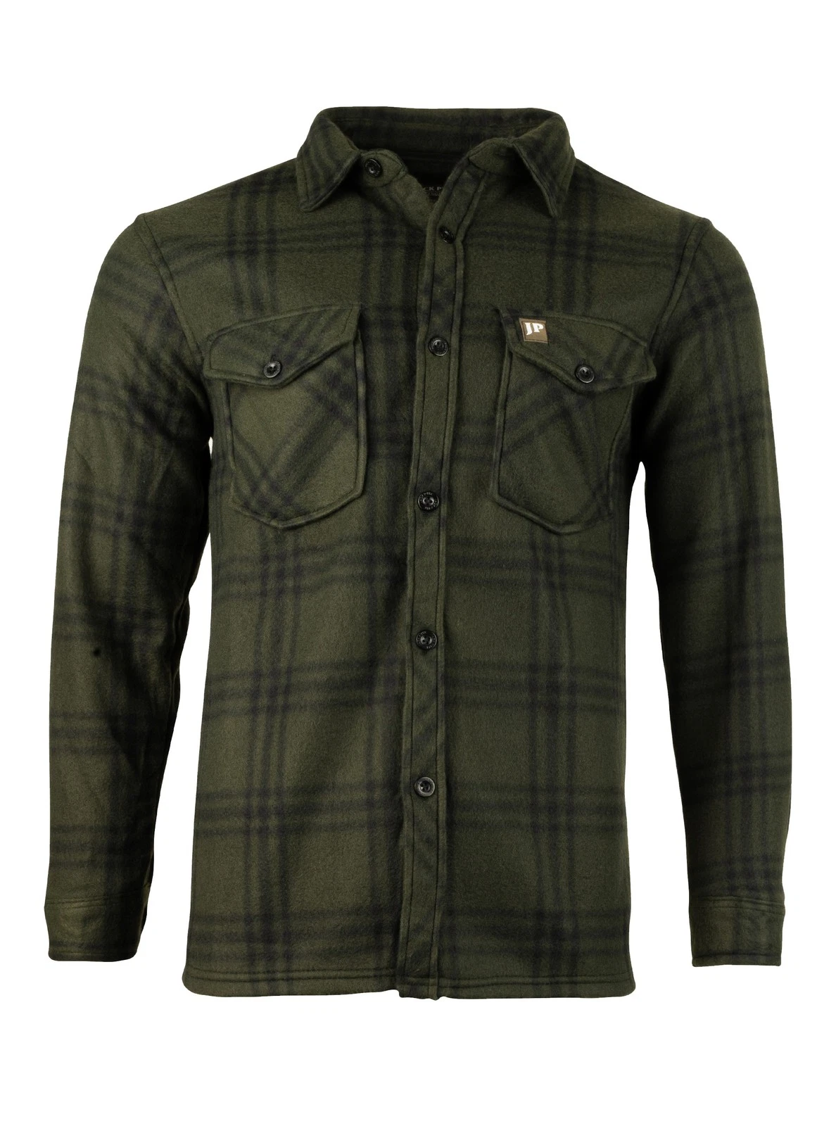 JACK PYKE Polar Fleece Long Sleeve Shirt Green Check