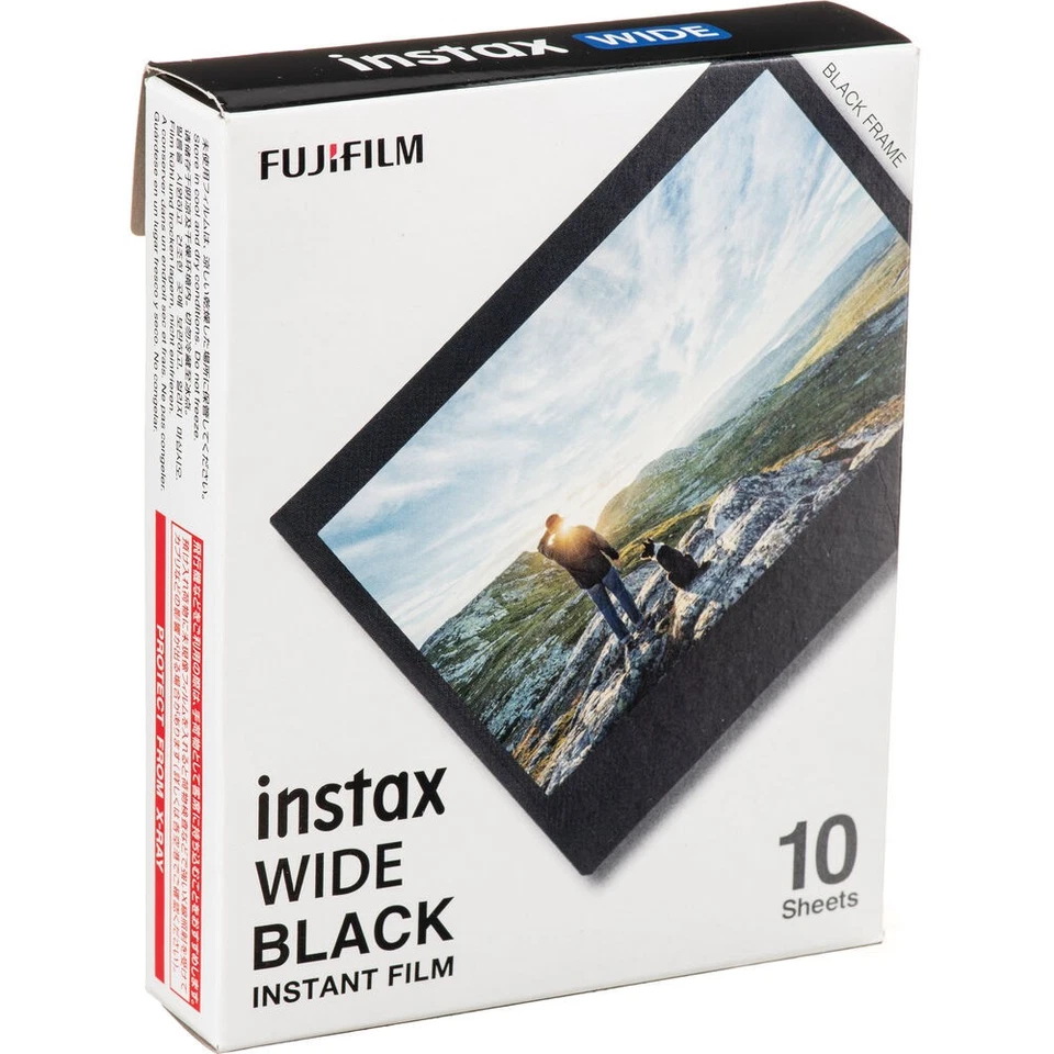 Película instantánea negra ancha Fujifilm Instax (20 exposiciones) + paño de limpieza de microfibra Foto 2 de 3