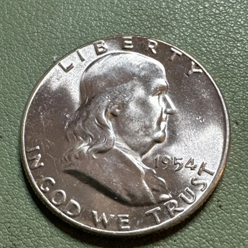 1954 Franklin Half Dollar BU Brilliant Uncirculated 90% Silver .36169 ASW