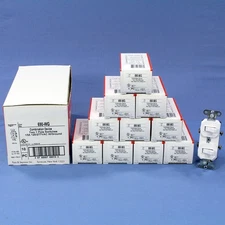 10 Pass & Seymour White Double Toggle Wall Light Switches 15A 120/277VAC 690-WG