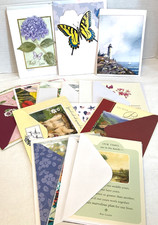 Greeting Card Lot of 25 Birthday Sympathy Get Well Thank You Blank Inside Envelo