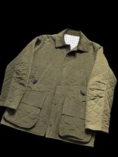 Cappotto trapuntato Barrington & Ayre Moleskin taglia large verde muschio prezzo consigliato £ 395 velluto a coste