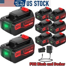 8.0Ah MAX Battery/Charger FOR Black and Decker 20V Lithium LBXR20 LBX20 LB2X4020