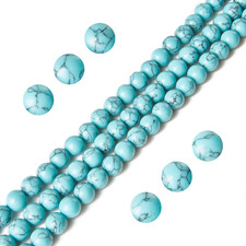 100pcs 6mm Blue Turquoise Beads Natural Gemstone Beads Round Loose Beads for Jew