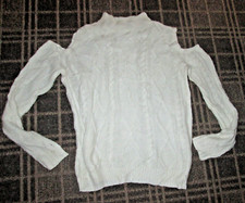 Cloud Chaser LADIES size 6-8 Jumper PULLOVER Cold Shoulder Vintage CABLE KNIT