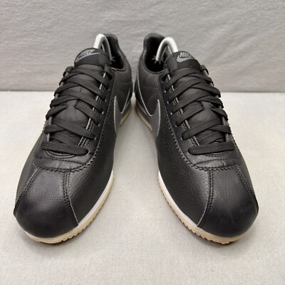 Nike Classic Cortez Mens Size 9.5 Shoes Black Dark Gray Leather