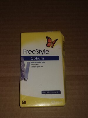 Abbott FreeStyle Optium 50 Blood Glucose Test Strips Original 05/31/25