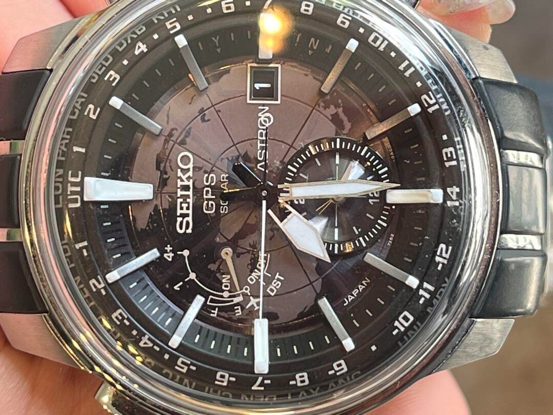 Seiko Astron 7X52-0AK0 SBXA037 Black Dial 48mm Quartz Mens