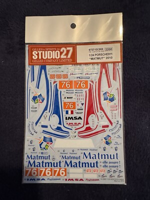 1/24 Studio27 Matmut 2010 Porsche RSR Decal Sheet