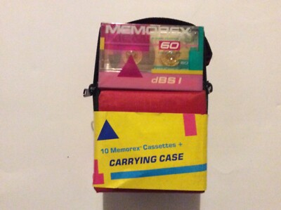 MC 10 Memorex Dbs Kassetten Tragetasche Box Limited Edition Musikkassette