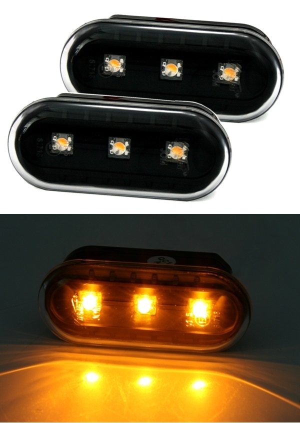 Repétiteurs latéraux LED noirs Seat Ibiza IV 6L1 1.9 TDi Cupra R 02/2002-09/2009