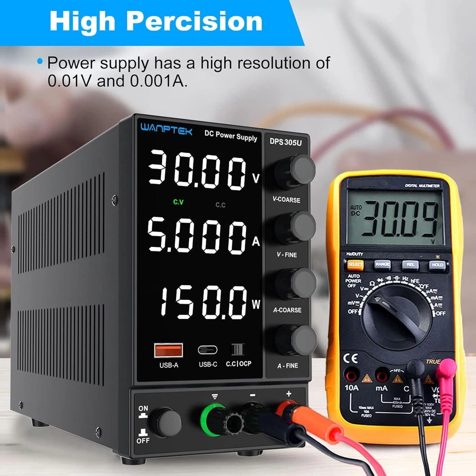 0~30V 5A Adjustable Lab DC Power Supply Variable Variable Bench Power switching - Image 2 of 4