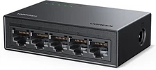 UGREEN Ethernet Switch, 5 Port Gigabit Splitter, Plug & Play, Black