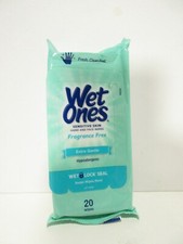 WET ONES Sensitive Skin Hand Wipes, Extra Gentle Unscented 20 ea 2 Pack 