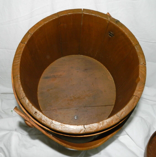 BELLISSIMO SECCHIELLO DA ZUCCHERO VINTAGE PULITO ANTICO AMERICANO NAIF PRIMITIVO ABETE - Foto 6 di 11