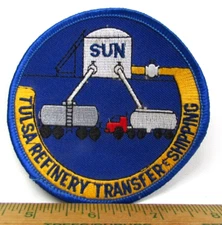 Vintage Sun Oil Tulsa Refinery Transfer & Shipping Jacket Patch Petroleum NOS B