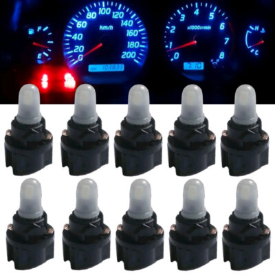 10Pcs T5 T6.5 W1.2W Car LED Bulbs Canbus Dashboard Instrument Panel Lights Lamp