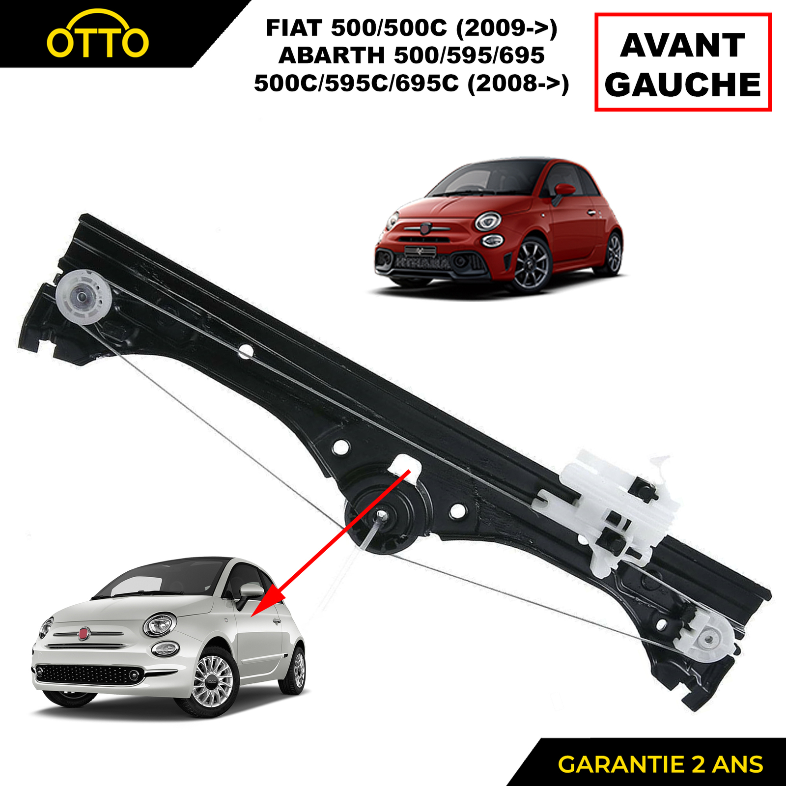 Mécanisme Lève-vitre Avant Gauche Pour Seat Ibiza IV (6J4837461) - Neuf, Garantie 2 Ans